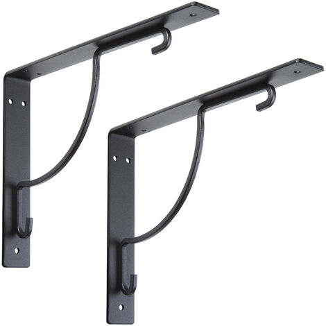 SOTECH Regalkonsole BLACKLINE III 24 x 18,1 x 3 cm schwarz Tragkraft bis zu 30 kg / Paar, 2 Stück