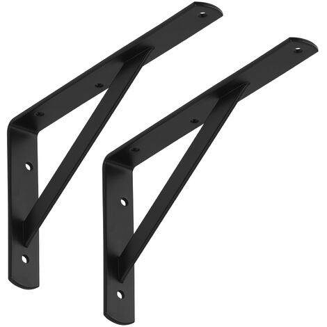 SOTECH Schwerlast-Konsole BLACKLINE I schwarz Tragkraft bis zu 200 kg / Paar 25 x 15 x 3 x 0,4 cm, 2 Stück