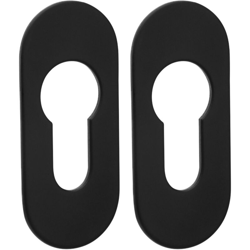So-tech - Sotech Selbstklebende Edelstahl Tür-rosette - 2 Stück Kleberosetten Oval 65 X 28 X 2 Mm Edelstahl Schwarz Für Schlösser Mit