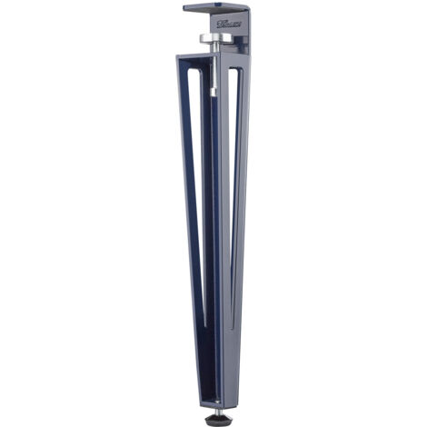 SOTECH Tischbein ColorLine in F-Form konisch zulaufend von 70 auf 40 mm mit Klemmschraube (ohne Bohren) für Beistelltisch, Couchtisch, Bank - blau - Höhe 464 mm - 1 Stück