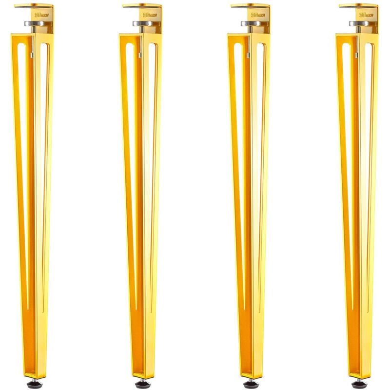 So-Tech Sotech Tischbein Colorline In F-form Konisch Zulaufend Von 70 Auf 40 Mm Mit Klemmschraube (ohne Bohren) Für Küchentisch, Esstisch, Bürotisch - Gelb
