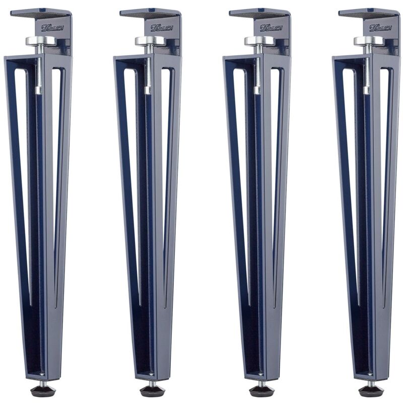 So-Tech Sotech Tischbein Colorline In F-form Konisch Zulaufend Von 70 Auf 40 Mm Mit Klemmschraube (ohne Bohren) Für Beistelltisch, Couchtisch, Bank - Blau -