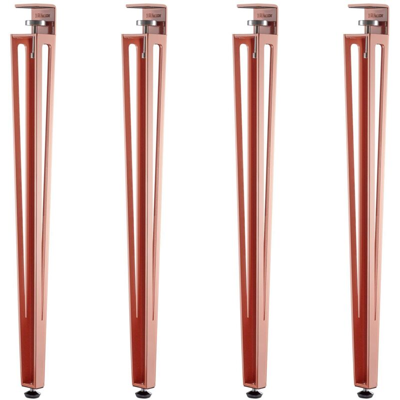 So-Tech Sotech Tischbein Colorline In F-form Konisch Zulaufend Von 70 Auf 40 Mm Mit Klemmschraube (ohne Bohren) Für Küchentisch, Esstisch, Bürotisch - Rosa