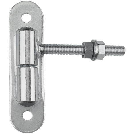 SOTECH Torangel mit Anschraubplatte Stahl verzinkt Torband Türband Torscharnier Hängescharnier Aufschraubband, Ø 24 mm M12 x 96 mm Tragkraft 150 kg pro Stück, 1 x