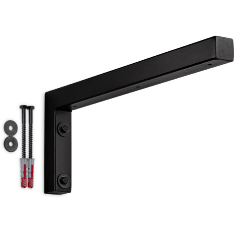 SOTECH Wandkonsole Regalkonsole Waschtischkonsole in L-Form 400 x 150 x 30 mm, schwarz matt pulverbeschichtet, 1 Stück