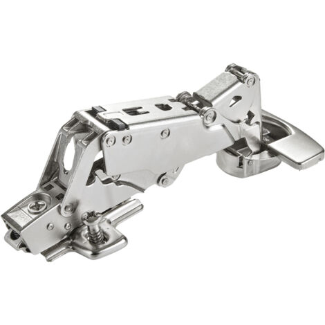 SOTECH Weitwinkelscharnier 165° Sensys 8657i Eckanschlag (vorliegend) Null-Einsprung, Soft-Close u. Schließautomatik, Schnellmontage + Montageplatte Höhe 0 mm mit Euroschrauben + Topfabdeckung