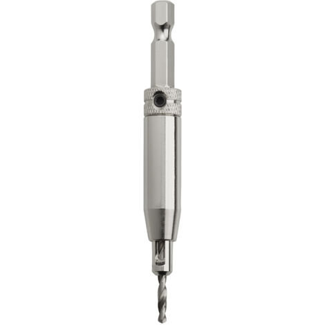 SOTECH Zentrierbohrer Ø 2,7 mm HSS4241 Stahl mit Sechskantschaft Scharnier Bohrhilfe mit gefederter Führungshülse zum Vorbohren von Schrauben mit 3,5 mm Durchmesser, 3 Stück