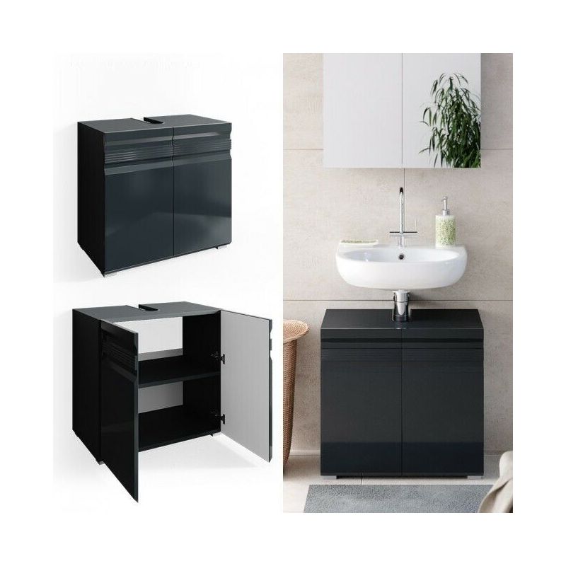 Mobili Da Bagno Copricolonna.Sotto Lavabo Copricolonna Moderno Mobile Lavello Bagno Antracite Design Elegante 4251421932715