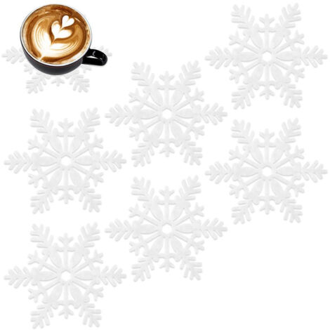Sottobicchieri in feltro bianchi, set da 6 pezzi, 13,5 cm.
