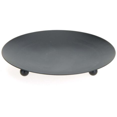 Sottocera per candele decorative, in metallo, colore nero, per interno, da 12 cm