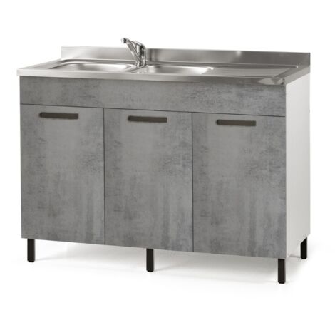 Sottolavello cucina componibile con ante 120 cm cemento.