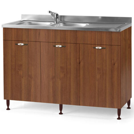 Sottolavello cucina componibile con ante 120 cm noce