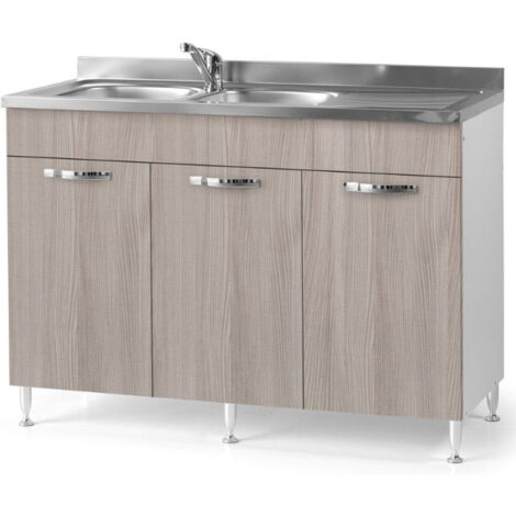 Sottolavello cucina componibile con ante 120 cm olmo,