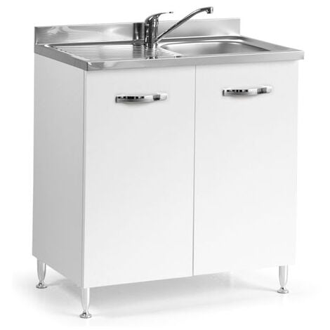 Sottolavello cucina componibile con ante 80 cm bianco
