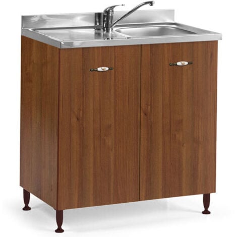 PIDEMA Sottolavello cucina componibile con ante 80 cm noce