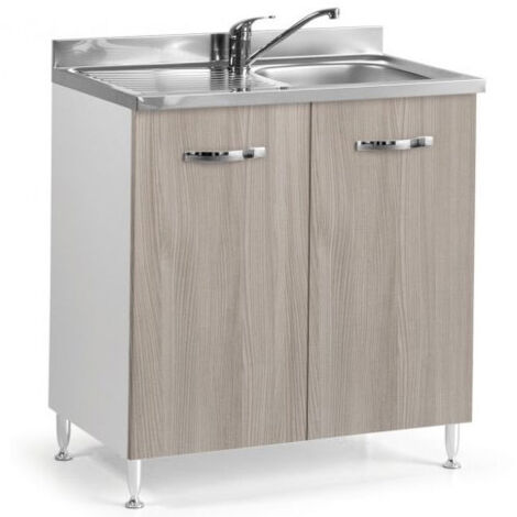 Sottolavello cucina componibile con ante 80 cm olmo.