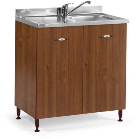 Sottolavello per cucina noce antico 2 ante Cm 80x50xH 85