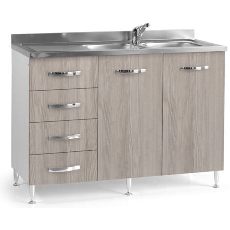 WEBMARKETPOINT Sottolavello cucina montato con ante olmo 120 cm. Mobili
