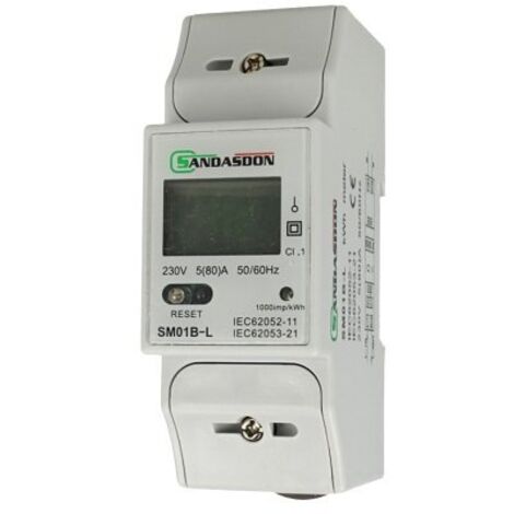 Sottolettore Contatore di Energia Monofoase  2 Din SD-SM01B-L5 80A