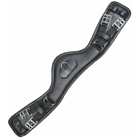 Sottopancia anatomico da dressage in cuoio con doppio elastico gommato: 65cm, 9100 nero
