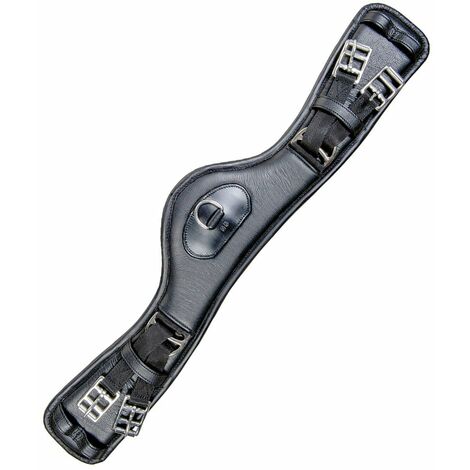 Sottopancia anatomico da dressage in cuoio senza elastici: 80 cm, nero 9100