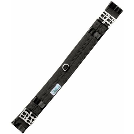 Sottopancia dressage in cotone con fibbie inox e anello centrale: 80 cm, Marrone