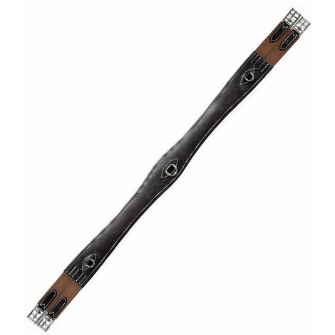 Sottopancia in cuoio con fibbie in acciaio inox: 120 cm, Marrone (04)