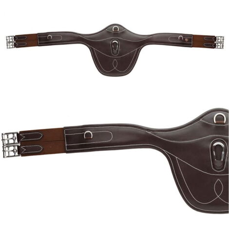 Sottopancia pararamponi in cuoio  senza cromo imbottito in morbida pelle: 130 cm, Marrone 04