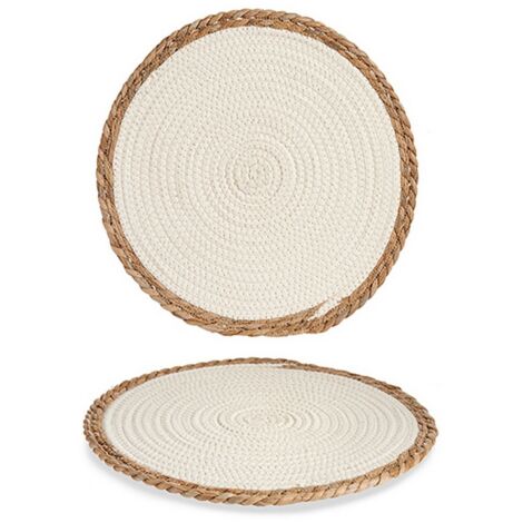 Sottopentola  bianco  bianco/marrone naturale 35 x 1 x 35 cm