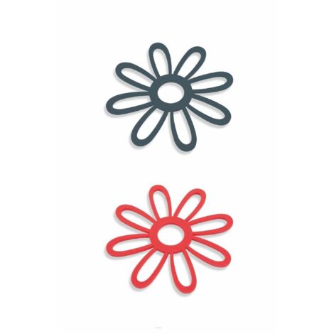 SOTTOPENTOLA FIORE IN SILICONE 20X20CM. 2 COLORI ASSORTITI