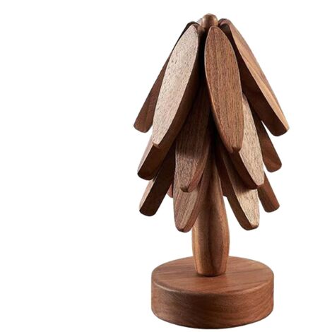 Sottopentola in legno per piatti caldi, tappetino antiscottatura, tovaglietta in legno, sottopentola per pentole e padelle calde, 3 sottopentole in legno