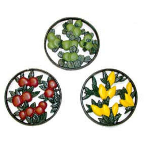 SOTTOPENTOLE TONDI IN GHISA CON DECORI  - in set da pz.3 - FER  101066