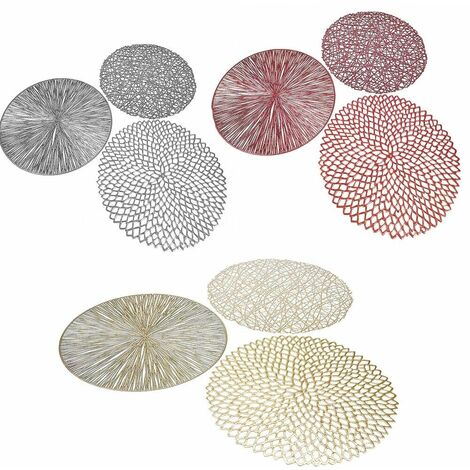 Sottopiatti centro tavola di natale in rosso argento oro da decorazioni addobbi natalizi ornamento idea regalo set da 6 - colorigenerali: ARGENTO