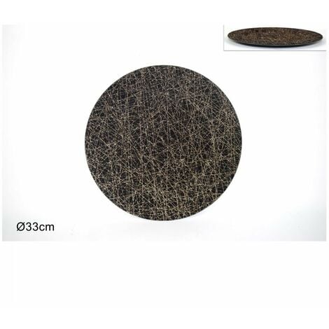 SOTTOPIATTO 33 CM NERO GLITTERATO ORO