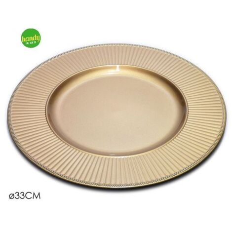 Sottopiatto oro con righe Ø33 cm