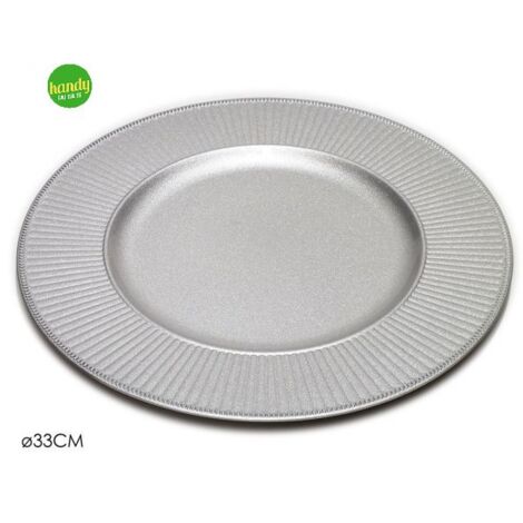 Sottopiatto silver con righe Ø33 cm