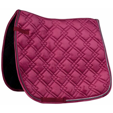 Sottosella rettangolare o da dressage con trapunta a rombi modello Berry: Dressage, rosso vinaccia 3100