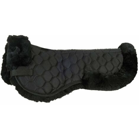 Sottosella sagomato per pony con borso e fondo pelo d'agnellino: Pony, naturale /nero 2300