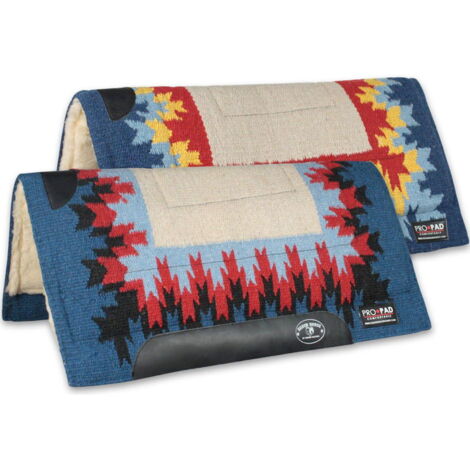 Sottosella Western in tessuto navajo modello Fuego PRO-PAD con lanetta - Beige e Azzurro