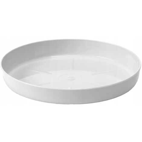Sottovaso bianco 23,4x3,4cm Plastica lucida