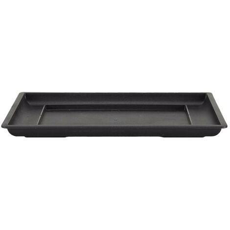 Sottovaso Cinese rettangolare in plastica nera per bonsai 19x13,5x1 cm - PL23S
