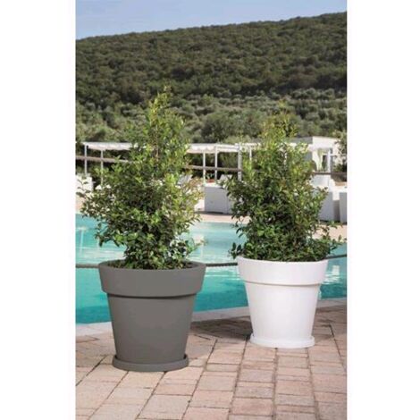 Sottovaso Per Piante/Giardino Mod.Gemma Diam. Cm. 50 Bianco