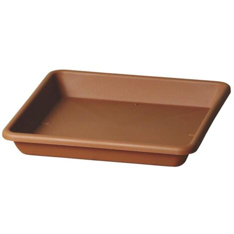 Sottovaso quadrato ''Quadro Basic'' per fiori e piante da esterno -29 cm / Terracotta