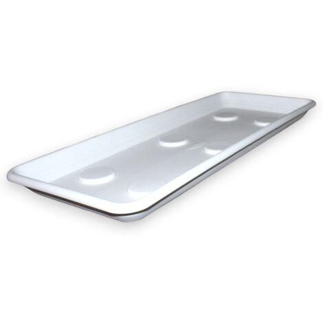 Sottovaso rettangolare 95 cm in resina bianca resistente moderno da giardino
