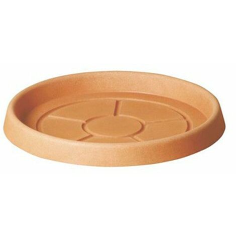 Sottovaso ''Tondo Classic'' in plastica per vasi  da interno ed esterno -22 cm / Anticato
