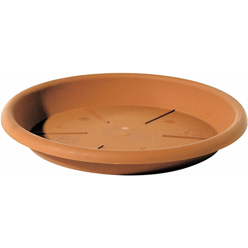 Sottovaso tondo in plastica color terracotta Telcom 37 cm