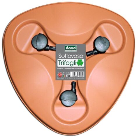 Sottovaso trifoglio con ruote colore cotto 38x38x3 bama - bama spa