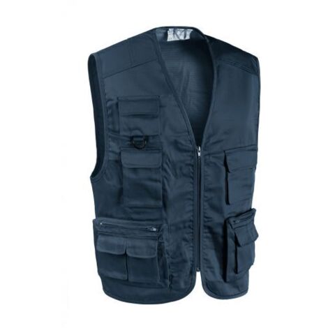 Sottozero gilet Star multitasche da lavoro colore blu taglia L in cotone con cerniera giubbino smanicato Blu L