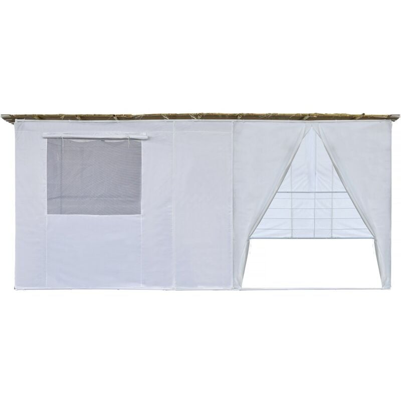 Souccah en Kit NINA ajustable 5 x 3 m - 4 Rouleaux de canisse en bambou et 5 tasseaux de bois
