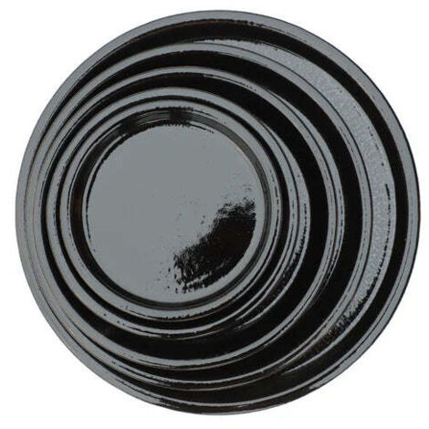 Soucoupe 33cm noir faite à la main en terre cuite émaillée